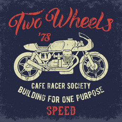 Cafe Racer Print - Society Style Vector Image