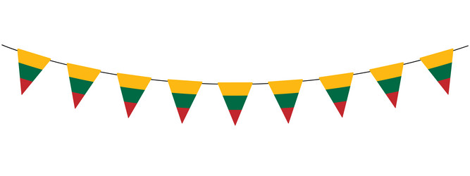 Lithuania bunting garland string of triangular vector
