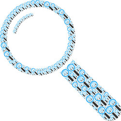 magnifier recursion mosaic itself icons vector image