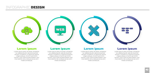 set cloud computing lock web and graphic design vector image