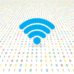 symbol of network wifi on a digital background vector image