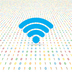 symbol of network wifi on a digital background vector