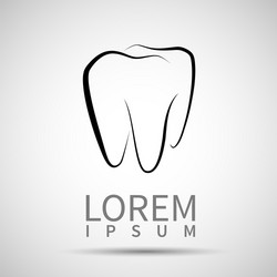 Tooth icon white dental vector