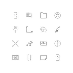 web linear thin icons set outlined simple vector image