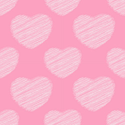 White love heart scribbles seamless pattern vector