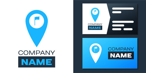 logotype map pointer with golf flag icon isolated vector image