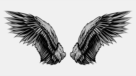 Wings in tattoo style vector