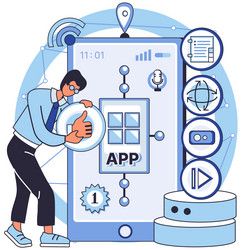 application testing metaphor software vector