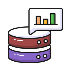 Bar chart with database showing concept vector