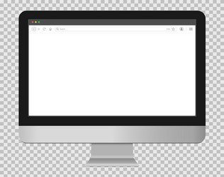 Desktop computer with browser website page vector