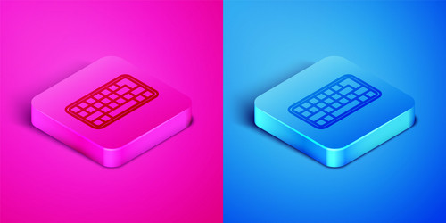 isometric line computer keyboard icon isolated vector image