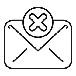 mail envelope with cross mark showing email vector image
