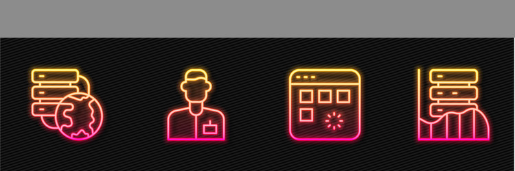 set line loading data window network cloud vector image