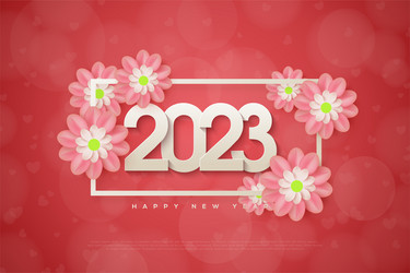 2023 background with realistic 3d numbers vector