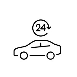 24 hour taxi and car sharing service pixel vector