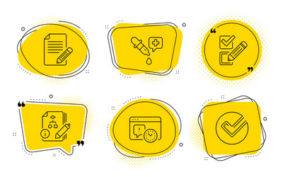 Article algorithm and chemistry pipette icons set vector