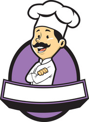 Chef Character in Crossed Arms Pose Vector Image