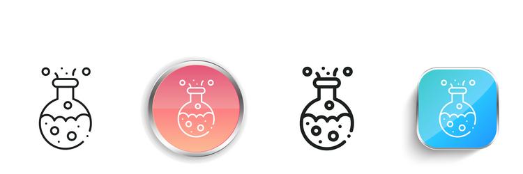 flask icon thin linear regular and button style vector image