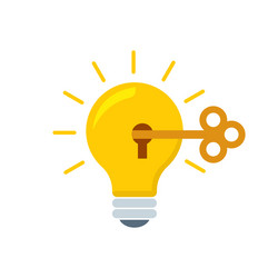 light bulb and creativity flat style colorful vector image