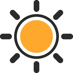 Yellow sun icon on white background Royalty Free Vector