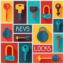 Background design with locks and keys icons vector