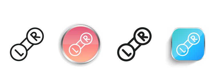 contact lens icon thin linear regular and button vector image