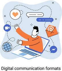 Digital communication formats metaphor content vector