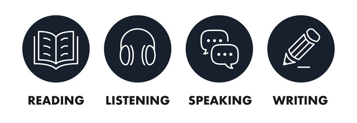 Listening Speaking Reading Writing Vector Images (96)