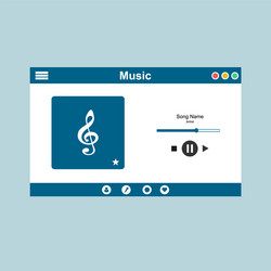 media player application app template with flat vector image