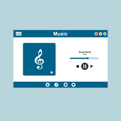 Media player application app template with flat vector