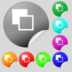 active color toolbar icon sign set of eight vector image