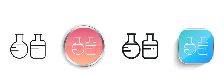 flasks icon thin linear regular and button style vector image