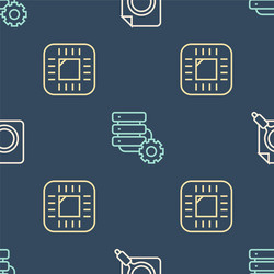 set line search concept with folder processor cpu vector image