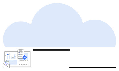 cloud storage with data analytics document vector image