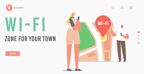 geolocation positioning navigation landing page vector image