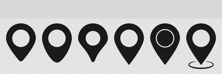 location pin set in black map pointer vector image