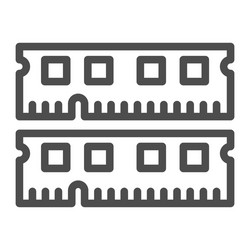 ram module line icon electronics concept memory vector image