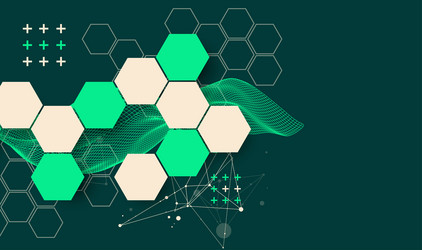 abstract wave with hexagon is made in a frame vector image