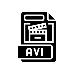 Avi file format document glyph icon vector