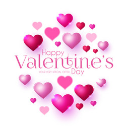 happy valentine s day design template with glossy vector