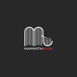 Logo books in form a mammoth or elephant vector