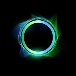 neon gradient line circle frame with motion blur vector image