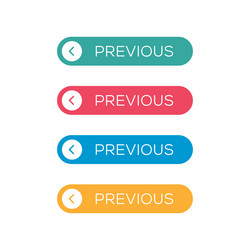 previous button set and call to action icon vector image