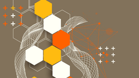 abstract wave with hexagon is made in a frame vector image