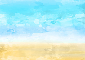 beach themed hand painted watercolour background vector