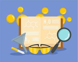 Chemical science concept background flat style vector