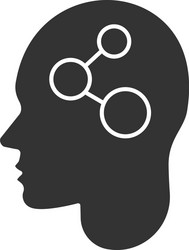 Human head with network sign inside glyph icon vector