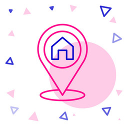 line map pointer with house icon isolated vector image