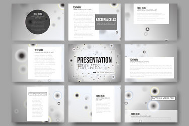 Set of 9 templates for presentation slides vector