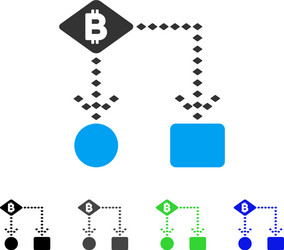 Bitcoin algorithm scheme flat icon vector